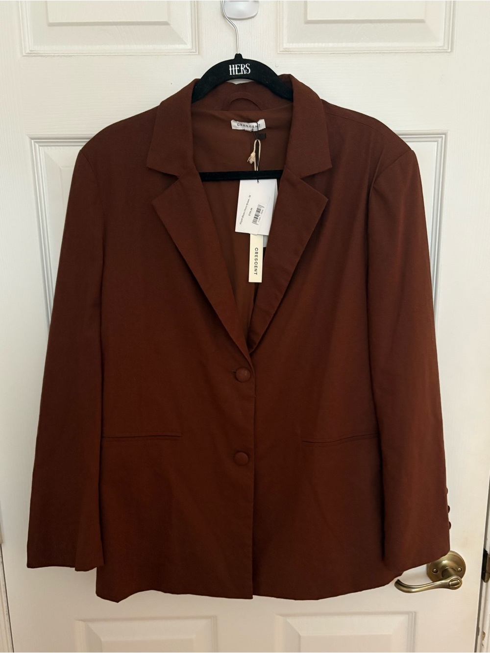 Crescent Chestnut Brown Single-Breasted Blazer